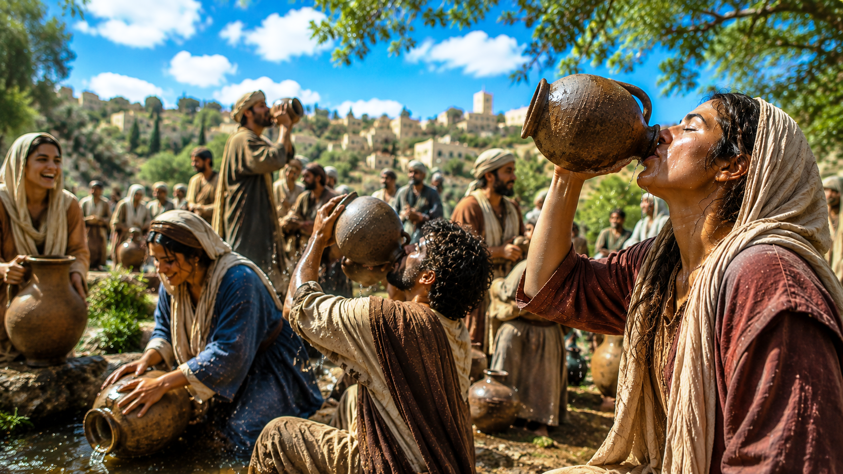 John 7:37 - Now on the last and greatest day of the feast, Jesus stood and cried out, “If anyone is thirsty, let him come to me and drink!