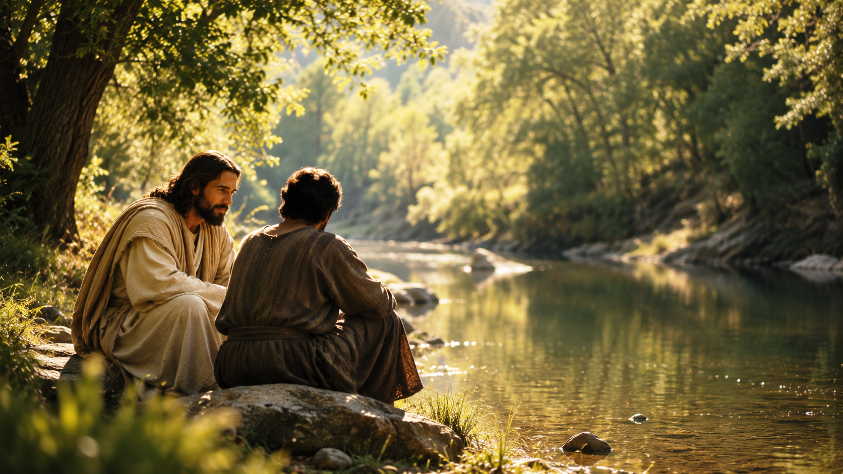 Psalm 23:2 - He makes me lie down in green pastures. He leads me beside still waters.